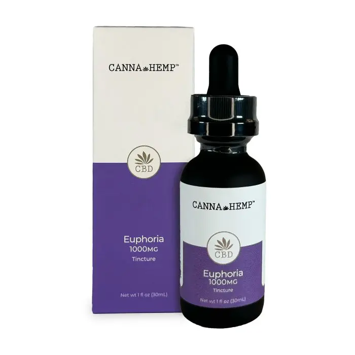 Canna Hemp Euphoria Elixir Plus (1000 mg CBD) Box and Bottle