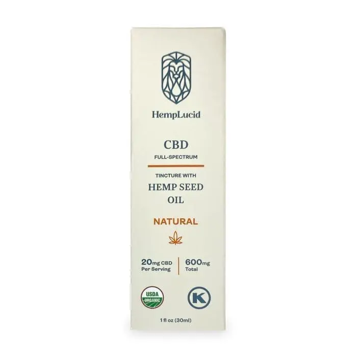 HempLucid Tincture Hemp Seed Oil (600 mg CBD) Front of Box