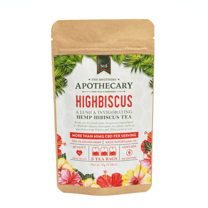 The Brothers Apothecary Highbiscus Hemp CBD Tea - Bag Front