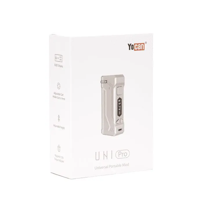 Yocan UNI Pro Universal Portable Box Mod Battery – Silver - Box Front