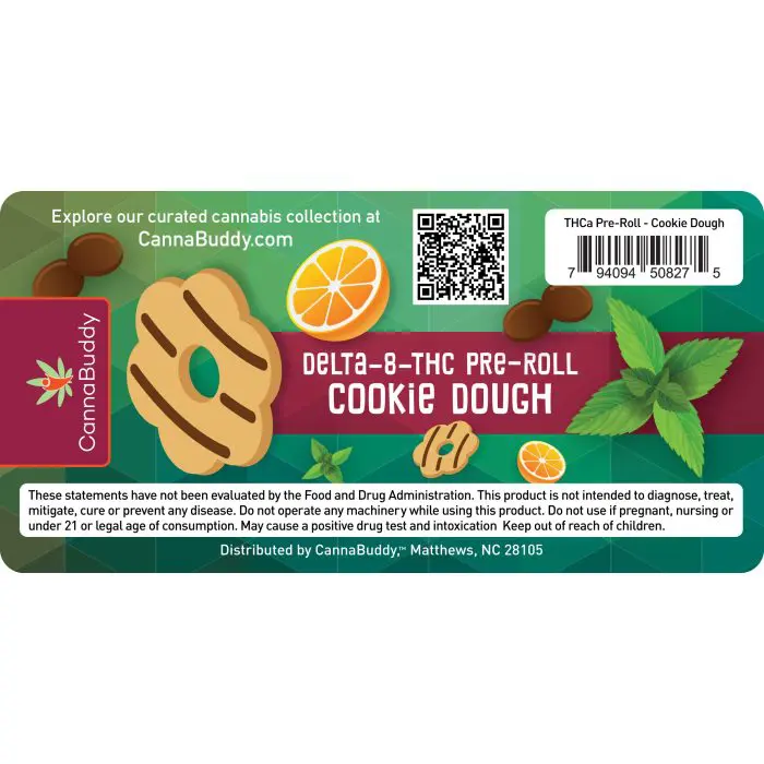 Delta-8-THC Infused Pre-Roll - Cookie Dough - label