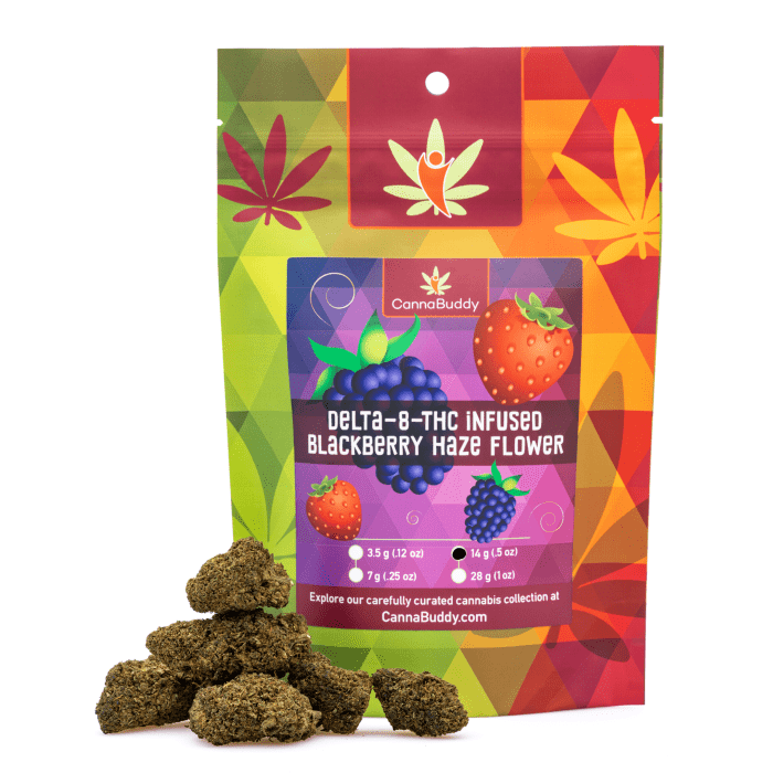 Delta 8 THC Infused Flower - Blackberry Haze - 14g