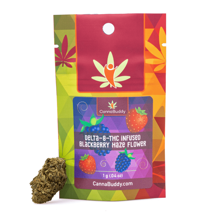 Delta 8 THC Infused Flower - Blackberry Haze - 1g