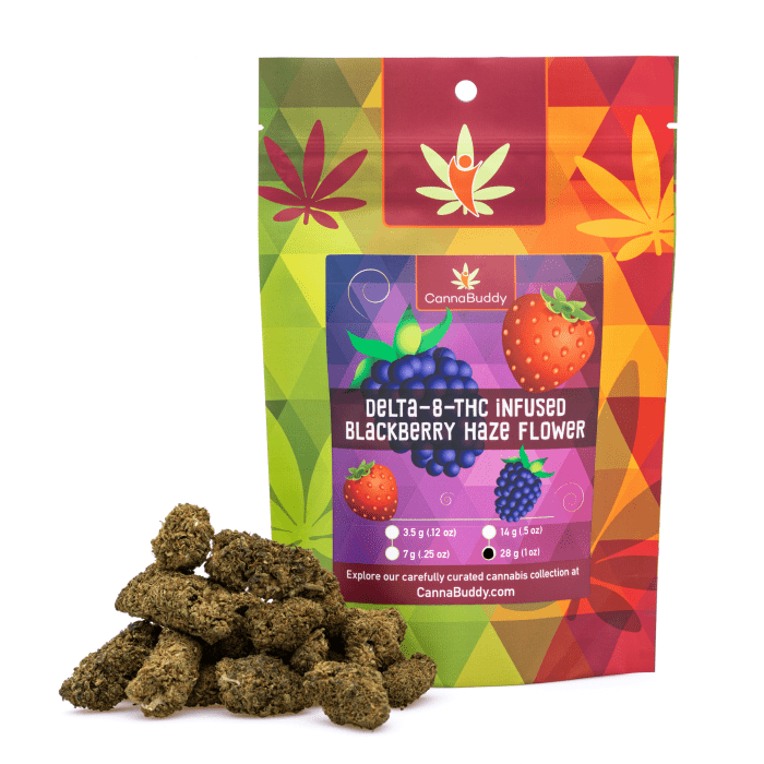 Delta 8 THC Infused Flower - Blackberry Haze - 28g