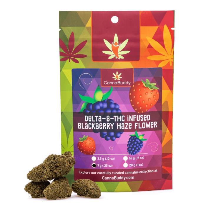 Delta 8 THC Infused Flower - Blackberry Haze - 7g