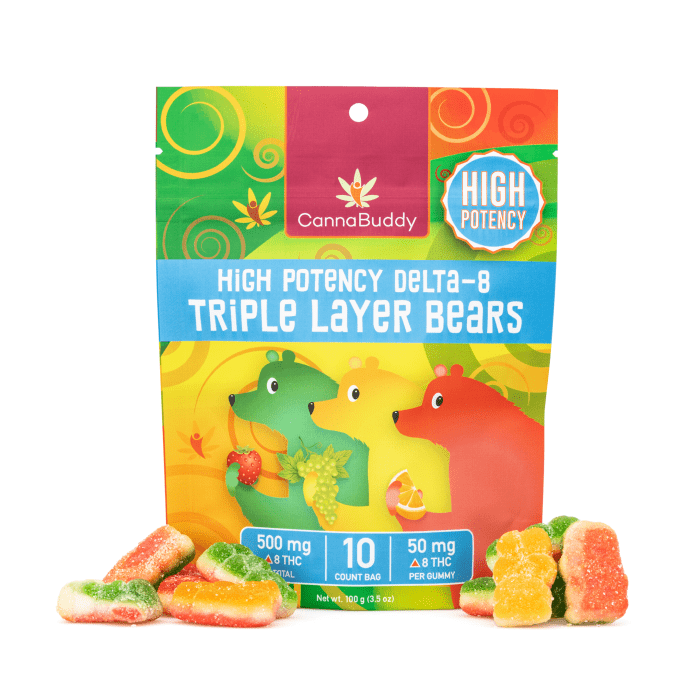 CannaBuddy High Potency Delta-8 Triple Layer Bears (500 mg Total Delta-8-THC) - Combo