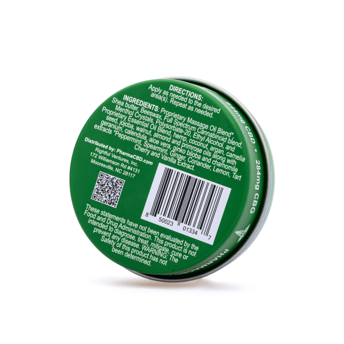 PharmaCBD Topical Salve (894 mg CBD & 492 mg CBG) - Image 3
