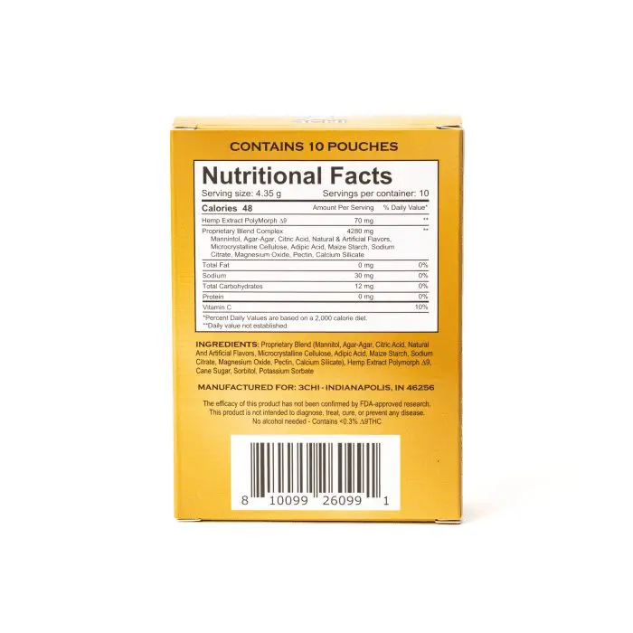 3Chi Delta-9-THC Flavored Drink Enhancer – Mojito - Box Back