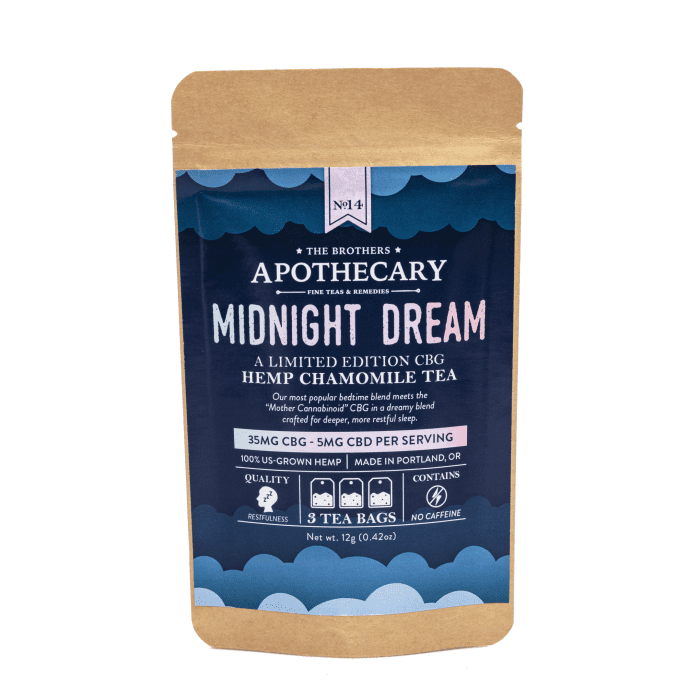 The Brothers Apothecary Midnight Dream CBG Tea - Bag Front