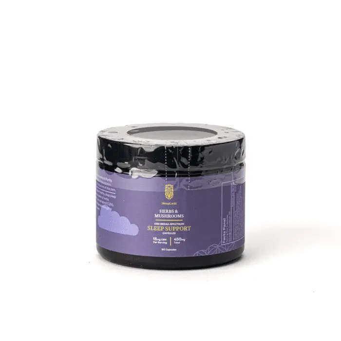 HempLucid - CBN Broad Spectrum - Herbs and Mushrooms - Sleep Support - Jar Front