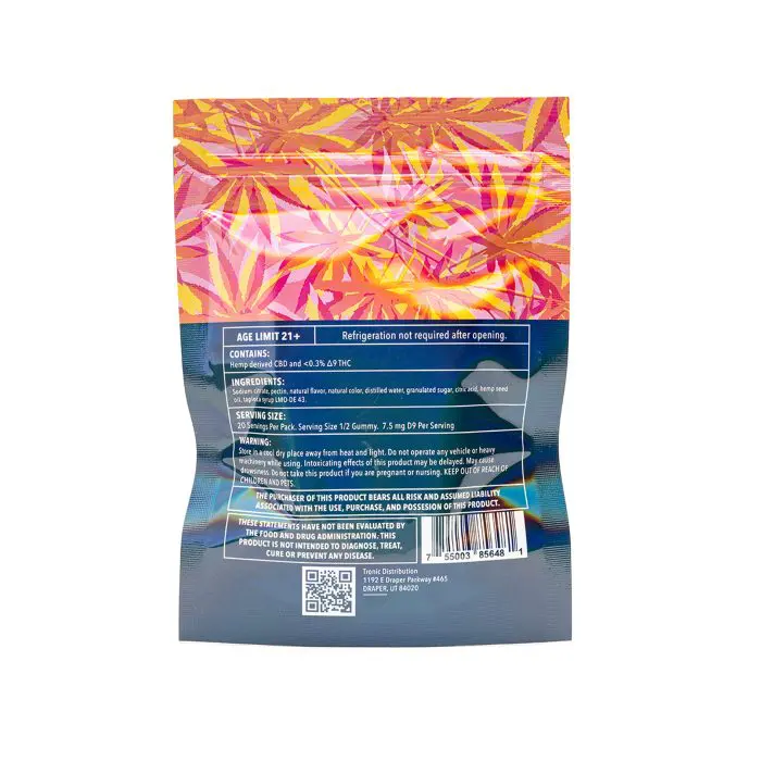 Kush Kube - Delta 9 _ CBD Gummies - Fruit Punch - Bag Back