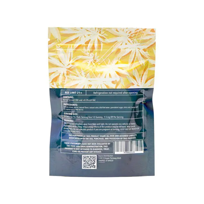 Kush Kube - Delta 9 _ CBD Gummies - Pina Colada - Bag Back