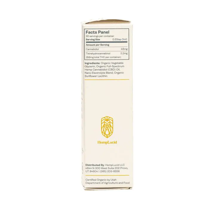 HempLucid CBD Full-Spectrum Water Soluble - 1350mg - Natural - Box Side