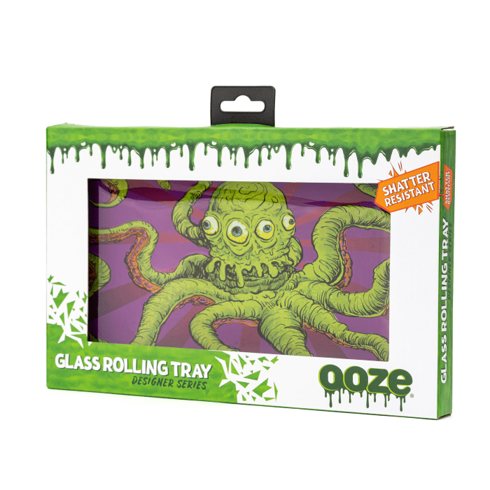 Ooze Shatter Resistant Glass Rolling Tray - Sir Inks A Lot - Box Front