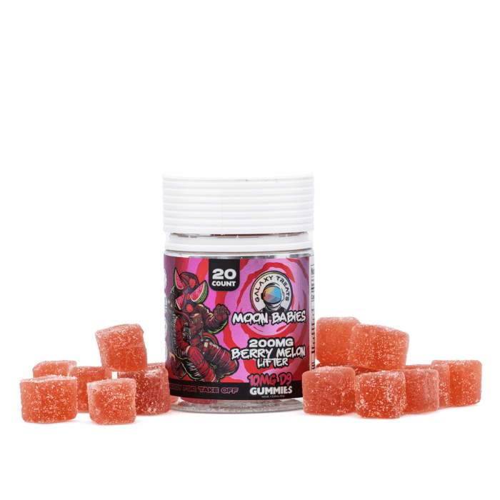 Galaxy Treats Moon Babies Delta 9 THC Gummies - Berry Melon Lifter (200 mg Total Delta 9 THC + 280 m - combo