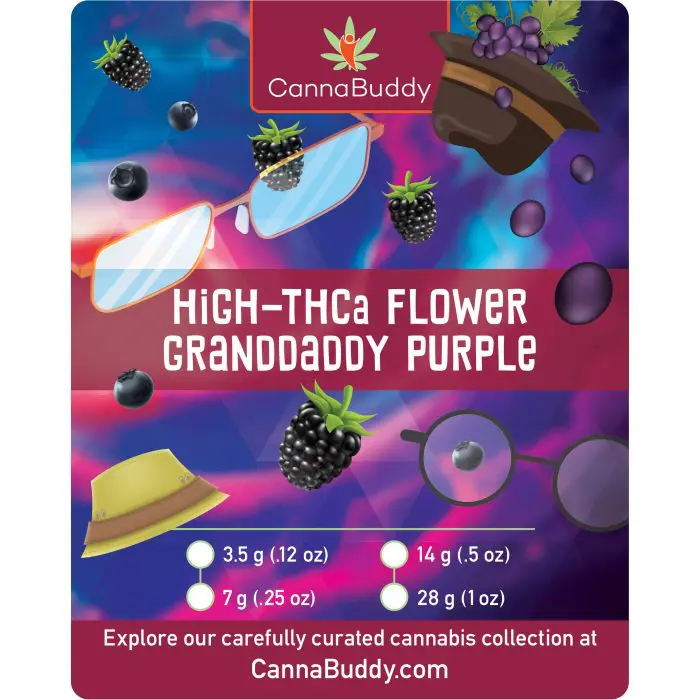 THCa Flower Granddaddy Purple - Label