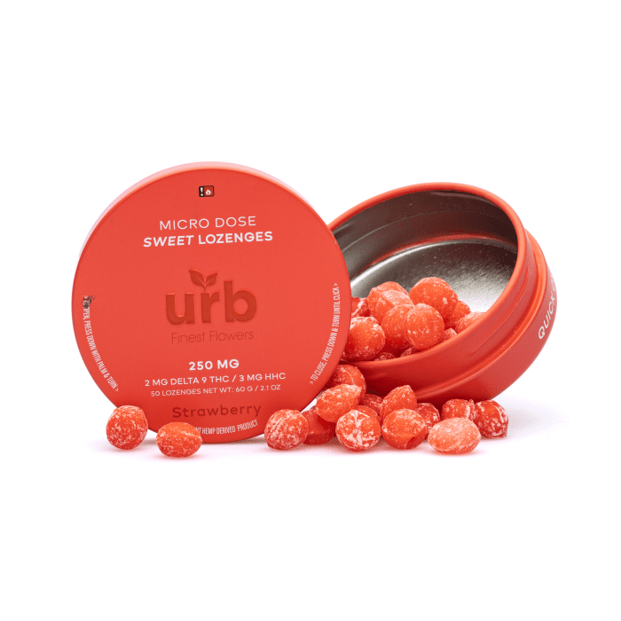 Urb Delta-9-THC HHC Lozenges - Strawberry (100 mg Delta-9-THC + 150 mg HHC Total) - Combo