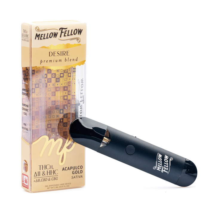 Mellow Fellow Desire Blend Disposable Vape - Acapulco Gold - combo