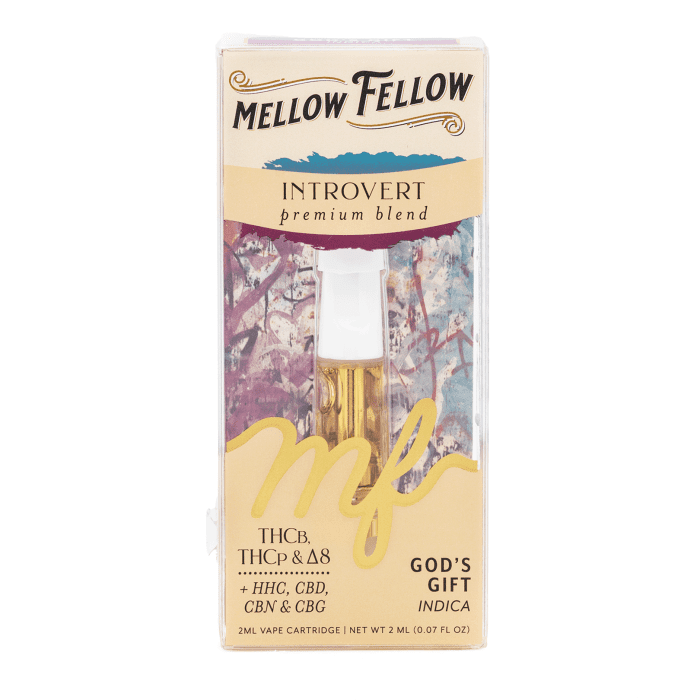 Mellow Fellow Introvert Blend Vape Cartridge - God's Gift - Box Front