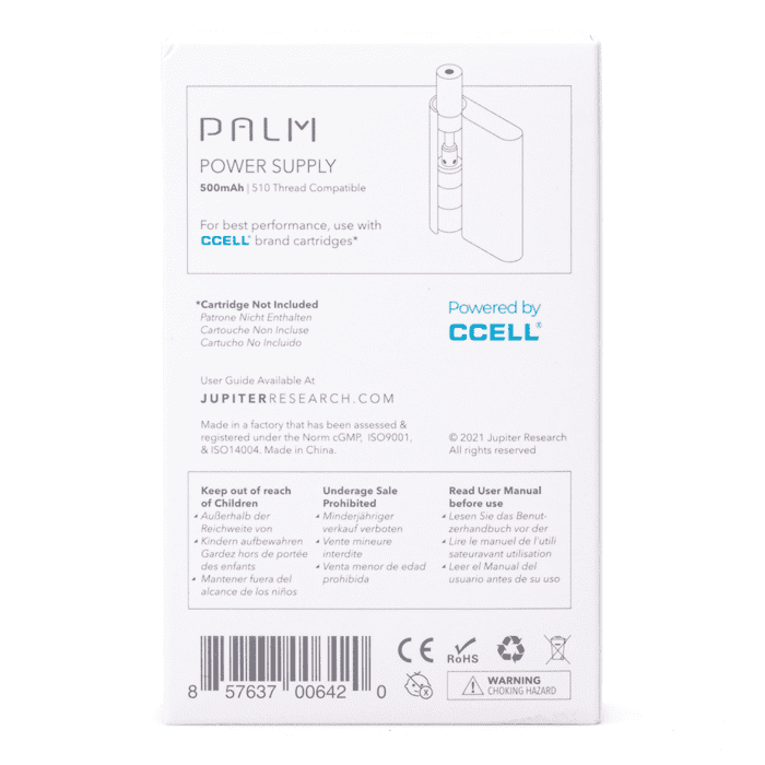 CCELL Palm Vape Battery - Gold - Box Back