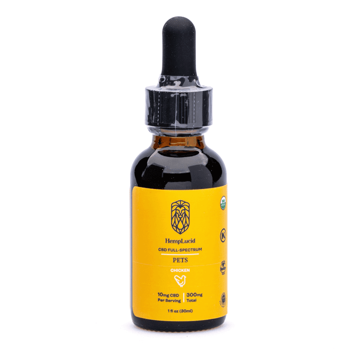 Hemplucid Full Spectrum CBD Pet Tincture - Chicken (300 mg total CBD) - Bottle Front