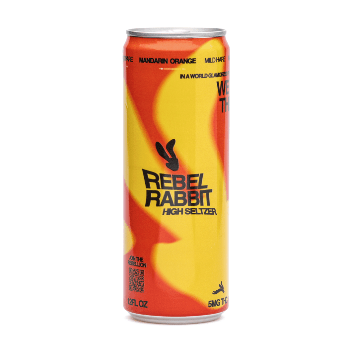 Rebel Rabbit Mild Hare Delta 9 Seltzer 4 Pack - Mandarin Orange (20 mg Total Delta 9 THC) - Can Front