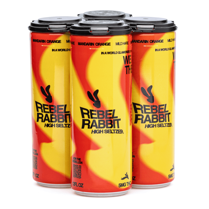 Rebel Rabbit Mild Hare Delta 9 Seltzer 4 Pack - Mandarin Orange (20 mg Total Delta 9 THC) - Pack Front