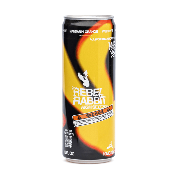 Rebel Rabbit Wild Hare Delta 9 Seltzer 4 Pack - Mandarin Orange (40 mg Total Delta 9 THC) - Can Front