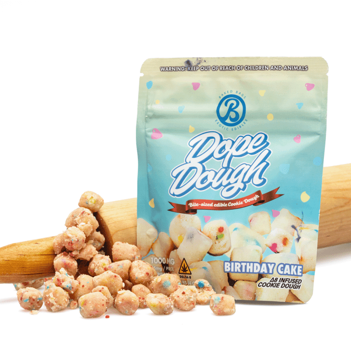 Baked Bags Delta 8 THC Dope Dough - Birthday Cake (1000 mg Total Delta 8 THC) - Combo