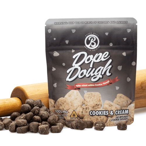 Baked Bags Delta 8 THC Dope Dough - Cookies & Cream (1000 mg Total Delta 8 THC) - Combo
