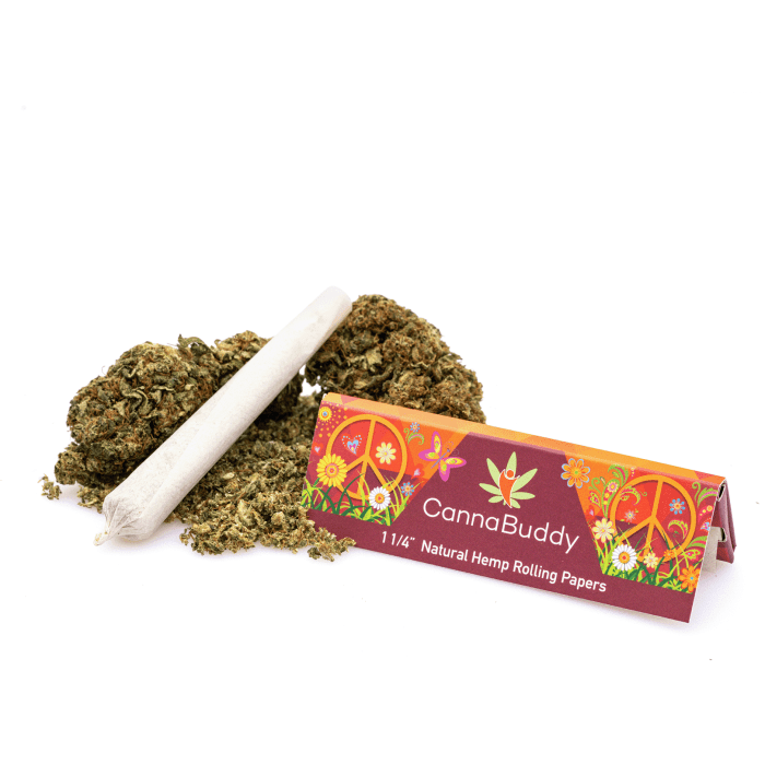 CannaBuddy Natural Hemp Rolling Papers 1 1/4" (32 count) - Combo