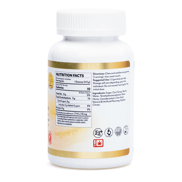 Mellow Fellow Wellness Gummies - Burn Blend - Tropic Medley (300 mg Total Cannabinoids) - Bottle Back