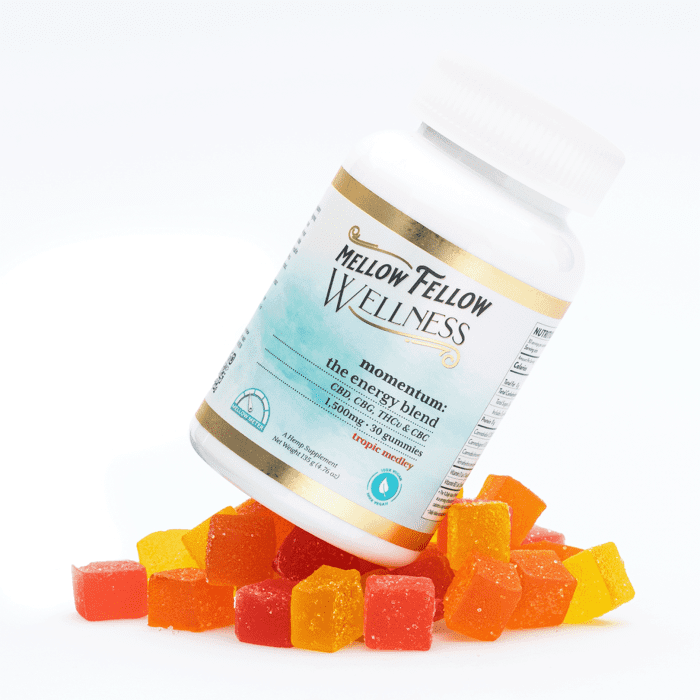Mellow Fellow Wellness Gummies - Momentum Blend - Tropic Medley (1500 mg Total Cannabinoids) - Combo