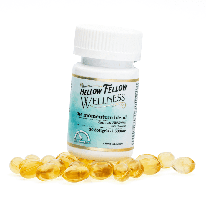 Mellow Fellow Wellness Softgel Capsules - Momentum Blend (1500 mg Total Cannabinoids) - Combo