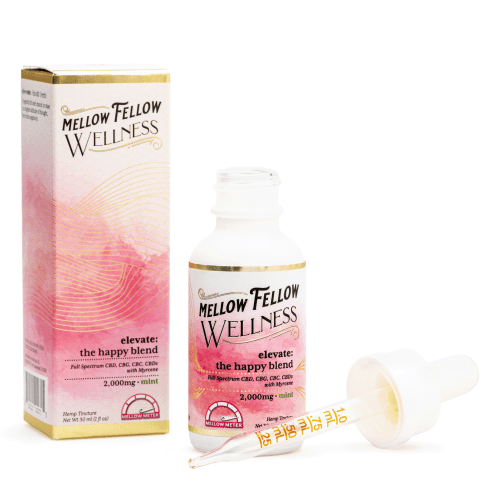 Mellow Fellow Wellness Tincture - Elevate Blend - Mint (2000 mg Total Cannabinoids) - Combo