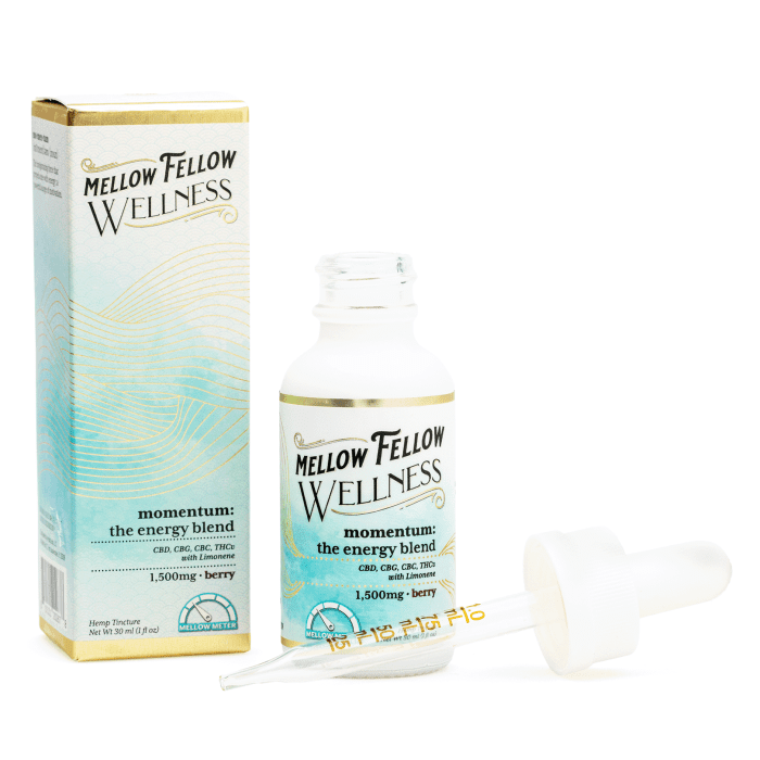 Mellow Fellow Wellness Tincture - Momentum Blend - Berry (1500 mg Total Cannabinoids) - Combo