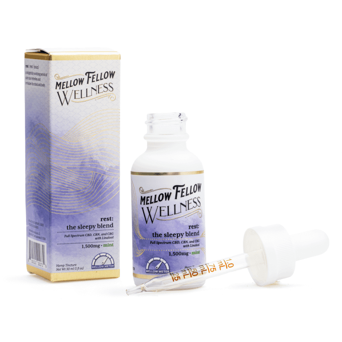 Mellow Fellow Wellness Tincture - Rest Blend - Mint (1500 mg Total Cannabinoids) - combo
