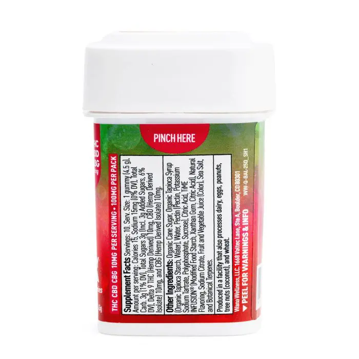 Wana Quick Balance Gummies - Strawberry Margarita (300 mg Total Cannabinoids) - Jar Back