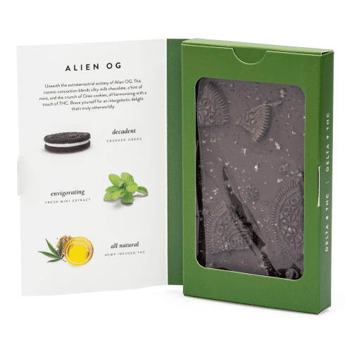 DeVINE Naturals Delta 8 and Delta 9 Cannabis Confections Chocolate Bar - Alien OG (150 mg Delta 8 THC + 150 mg Delta 9 THC Total) - combo