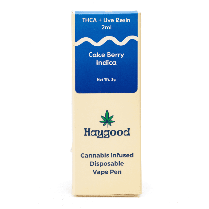 Haygood THCa and Live Resin Disposable Vape - Cake Berry Indica (2 gram) - box front