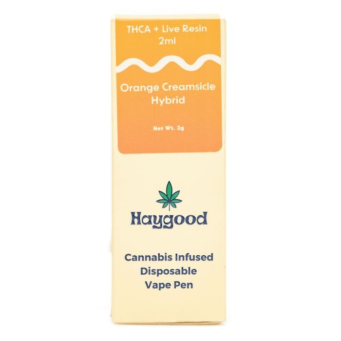 Haygood THCa and Live Resin Disposable Vape - Orange Creamsicle Hybrid (2 gram) - box front