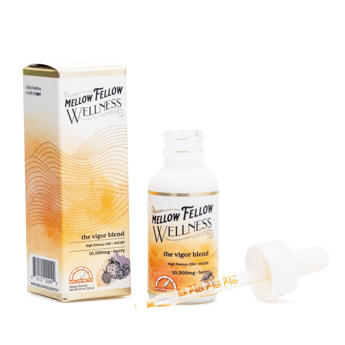 Mellow Fellow Wellness Tincture - Vigor Blend - Berry - (10000 mg Total Cannabinoids) - combo