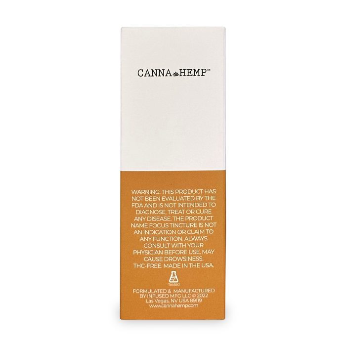 Canna Hemp Focus Elixir Plus (2000 mg CBD) Back of Box