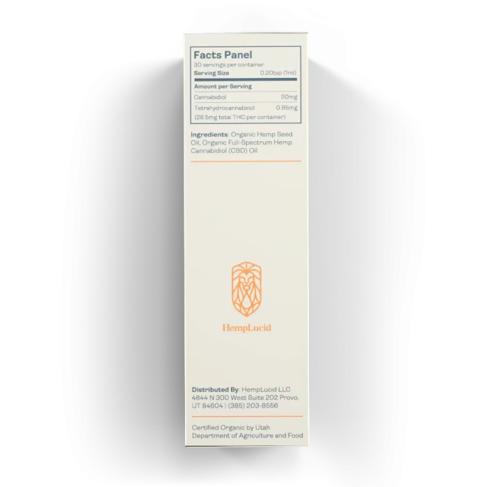HempLucid Full-Spectrum CBD Tincture in Hemp Seed Oil (600 mg CBD) box