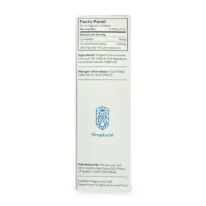 HempLucid Full-Spectrum CBD Tincture in MCT Oil (600 mg CBD) Back of Box