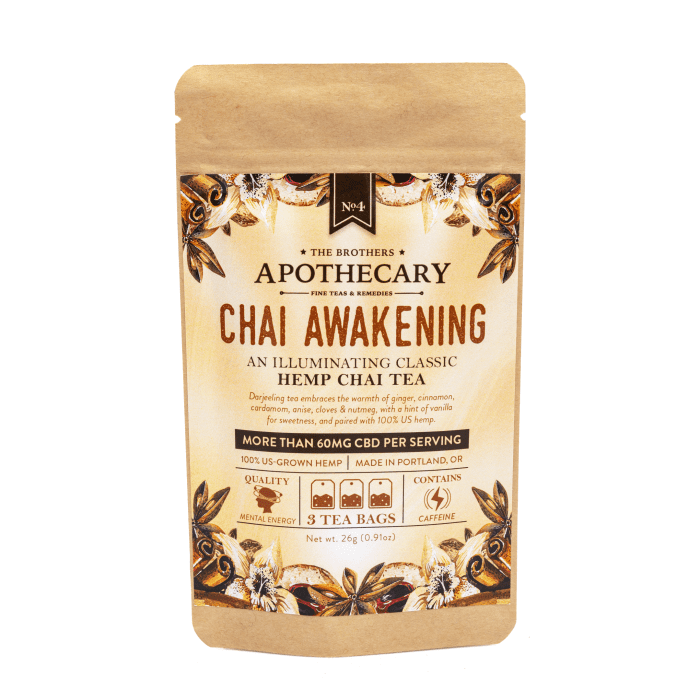 The Brothers Apothecary Chai Awakening Hemp CBD Tea - Bag Front