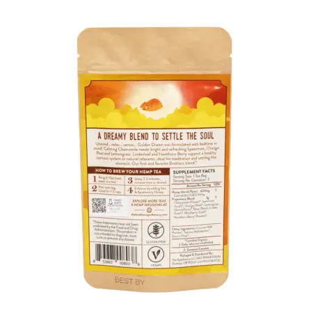 The Brothers Apothecary Golden Dream Hemp CBD Tea - Bag Back
