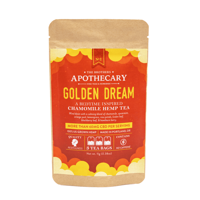 The Brothers Apothecary Golden Dream Hemp CBD Tea - Bag Front
