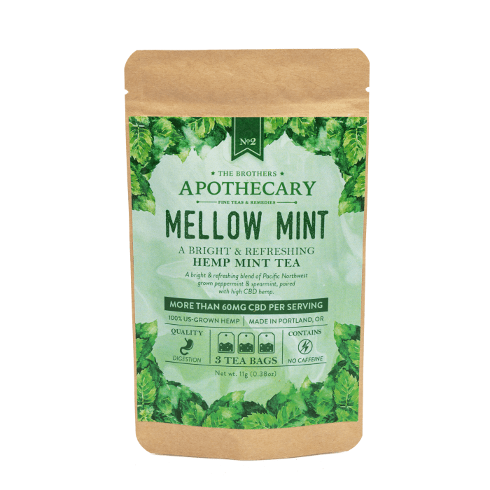 The Brothers Apothecary Mellow Mint Hemp CBD Tea - Bag Front