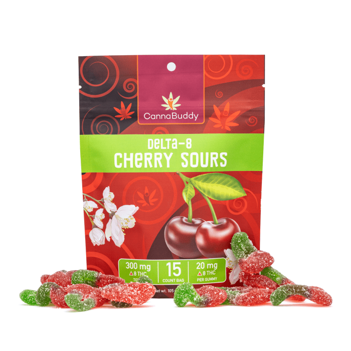 CannaBuddy Delta-8 Cherry Sours (300 mg Total Delta-8-THC) - Combo